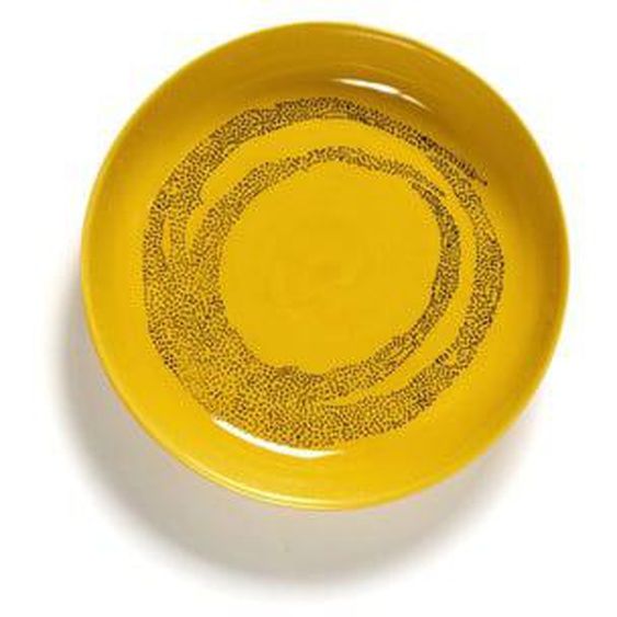 Assiette haute Feast par Ottolenghi grès jaune/noir Ø22 cm