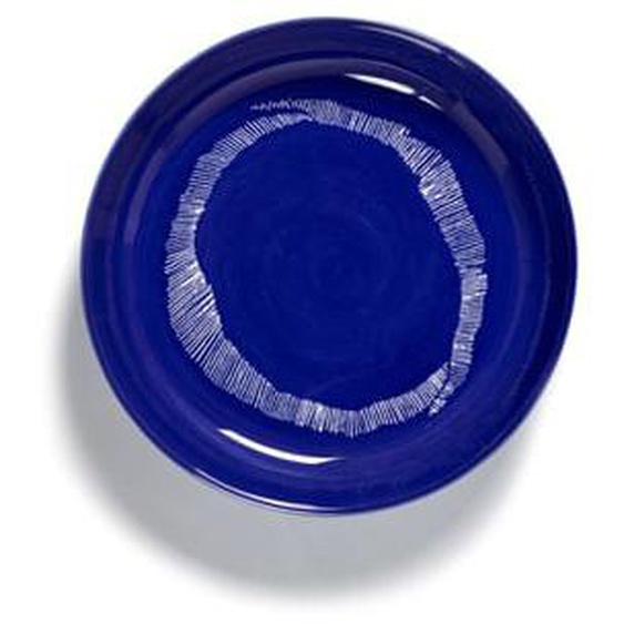 Assiette haute Feast par Ottolenghi grès lapis lazuli/blanc Ø22 cm