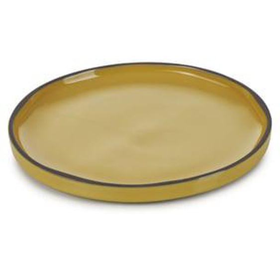 Assiette plate Caractère céramique curcuma Ø15 cm