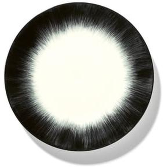 Assiette plate Dé porcelaine noir & blanc Ø17,5 cm