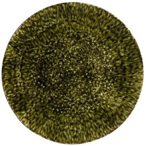 Assiette plate Riviera grès vert forêt  Ø31 cm