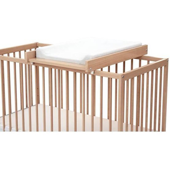 AT4 -  Plan à langer amovible avec matelas pour lit bébé ESSENTIEL en bois - Hêtre Verni -