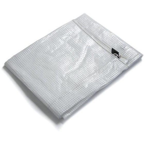 Bâche de protection imperméable Leno 140 g/m² Blanc / Transparent 10 x 12 m