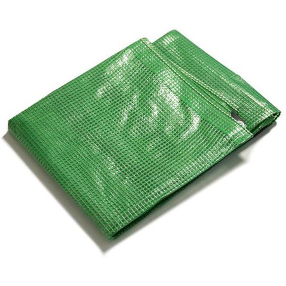 Bâche de protection imperméable Leno 140 g/m² Vert / Transparent 10 x 12 m