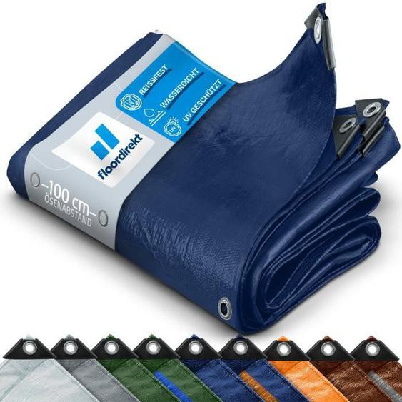 Bâche multifonction de protection imperméable 240 g/m², œillets de fixation robustes,  Bleu 6 x 10 m