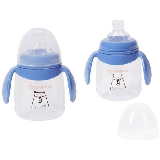 Badabulle Lot De 2 Tasses Anti-fuite Avec Anses Ergonomiques, 180ml Bleu