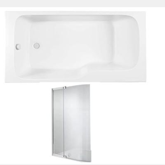 Baignoire bain douche Malice antidérapante + pare bain 170 x 90, version gauche