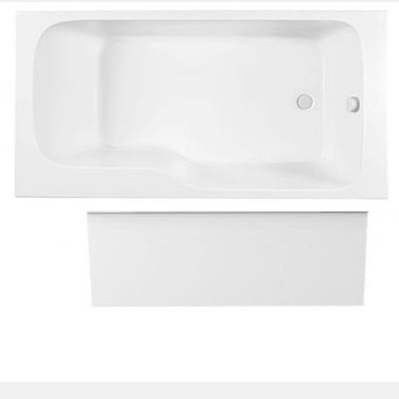 Baignoire bain douche Malice antidérapante + tablier niche 160 x 85 version droite