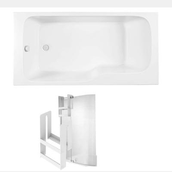 Baignoire bain douche Malice + pare bain + étagère 170 x 90, v. gauche