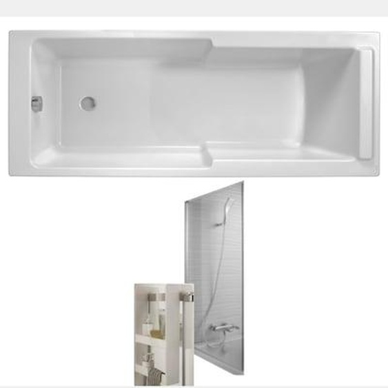 Baignoire bain douche Struktura + pare bain + étagère 170 X 75