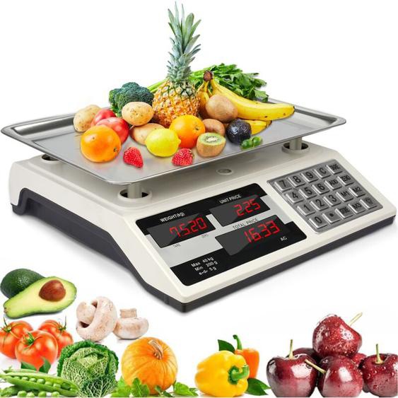 Balance électronique professionnelle, Ultrixe, 40 kg/5g, Balance de cuisine avec écran LCD et plat en acier inoxydable, idéale pour la nourriture, la