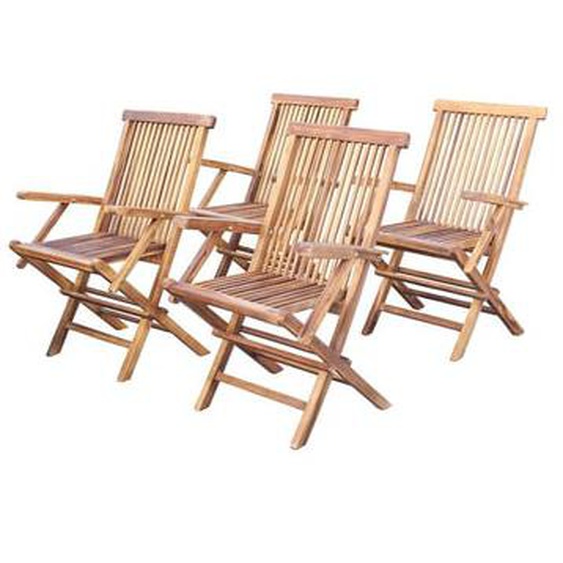 BALI  Fauteuil de jardin en teck huilé massif pliant (lot de 4)