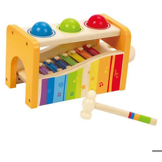 Banc À Marteler Xylophone Hape E0305 - Jouet Déveil Musical En Bois Orange