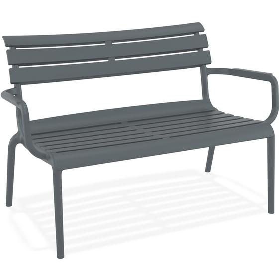 Banc de jardin AROMA XL gris foncé en matière plastique