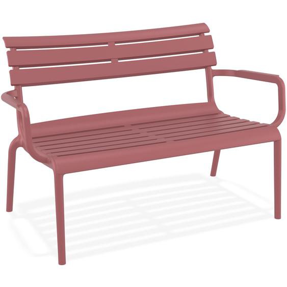 Banc de jardin AROMA XL rouge en matière plastique