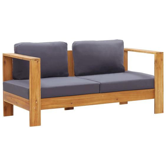 Banc de jardin avec coussins 140 cm Bois dacacia solide Gris