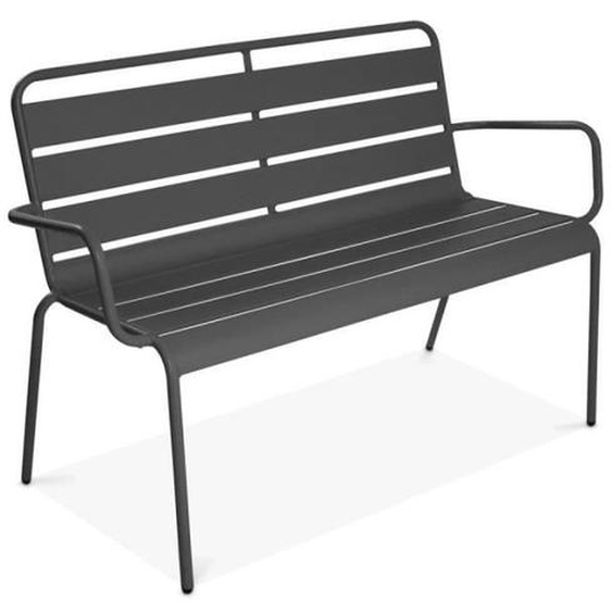 Banc de jardin en métal anthracite