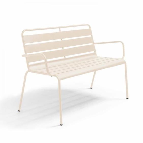 Banc de jardin en métal ivoire