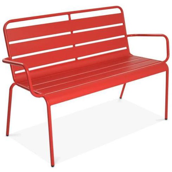 Banc de jardin - OVIALA - Palavas - Métal - Rouge - Industriel