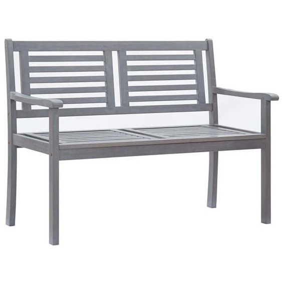 Banc de jardin meuble de patio d exterieur terrasse 2 places 120 x 60 x 89 cm gris bois d eucalyptus solide