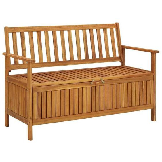 Banc de jardin meuble de patio d exterieur terrasse de rangement de jardin 120 x 63 x 84 cm bois d acacia solide