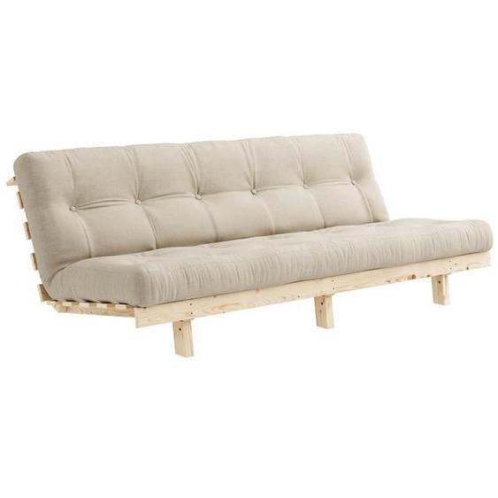 Banquette convertible futon LEAN bois de pin coloris beige 130x200 cm