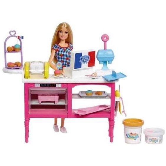 Barbie®-barbie® Pâtisserie-coffret Poupée « Malibu » Et 18 Accessoires Hjy19 Blanc