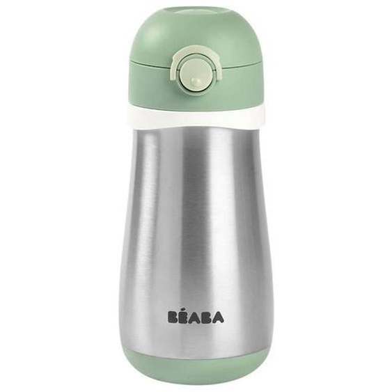 Beaba, Gourde Inox 350 Ml Avec Anse, Vert Sauge Vert