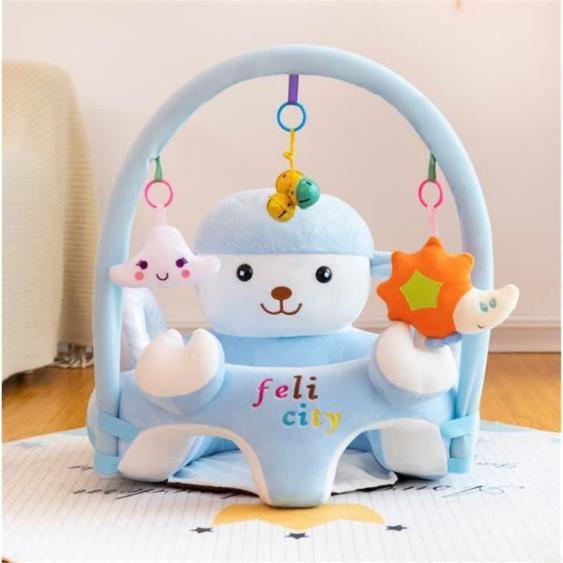 Bébé Siège Support Siège de Soutien Canapé en Peluche Bébé Avec Arche Suspendu Jouets Style Mouton,BD12754