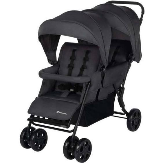 Bebeconfort Poussette Double Teamy, Pour Enfants Dâges Rapprochés, 4 Roues, Mineral Graphite Gris