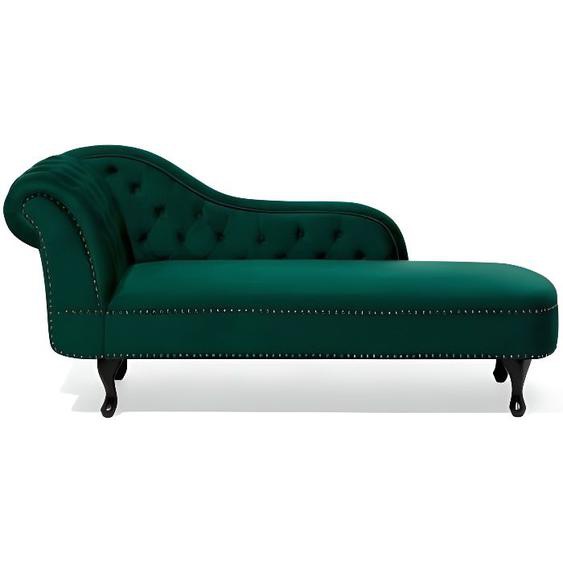 Beliani - Chaise longue Chesterfield en velours vert côté gauche NIMES