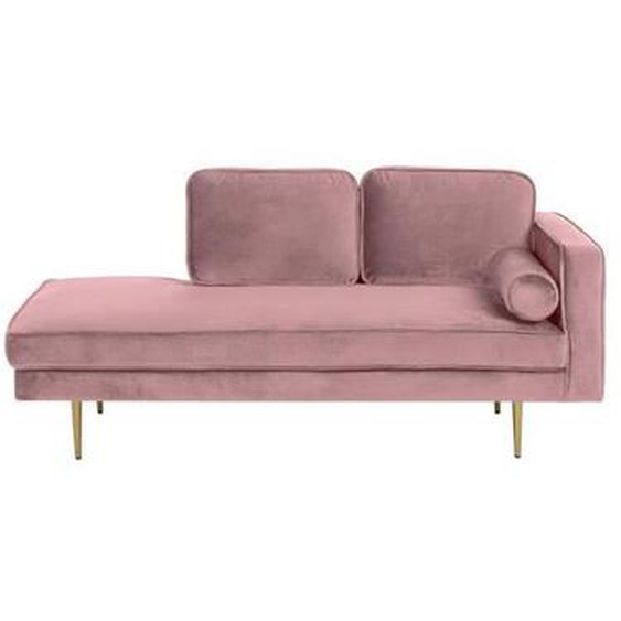 Beliani - Chaise longue rose poudré côté droit MIRAMAS