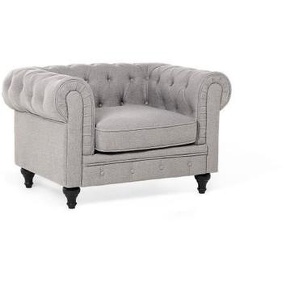 Beliani - Fauteuil en tissu gris clair CHESTERFIELD