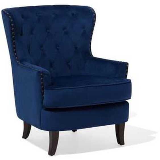 Beliani - Fauteuil style Chesterfield en tissu bleu marine VIBORG II