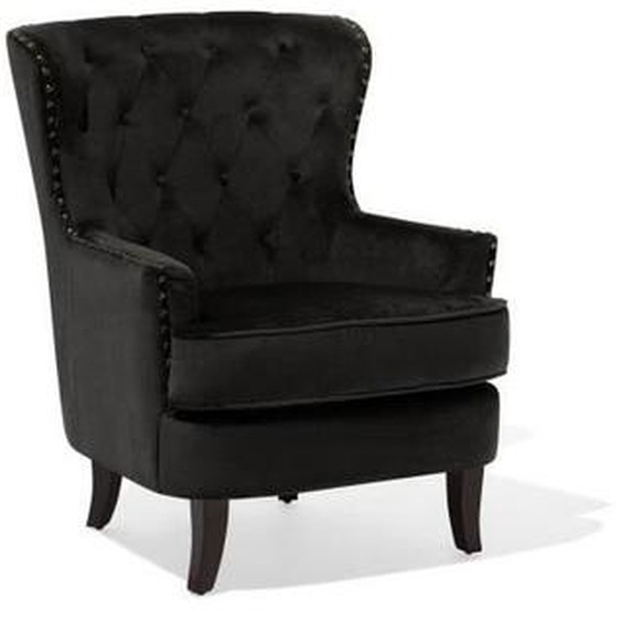 Beliani - Fauteuil style Chesterfield en velours noir VIBORG II