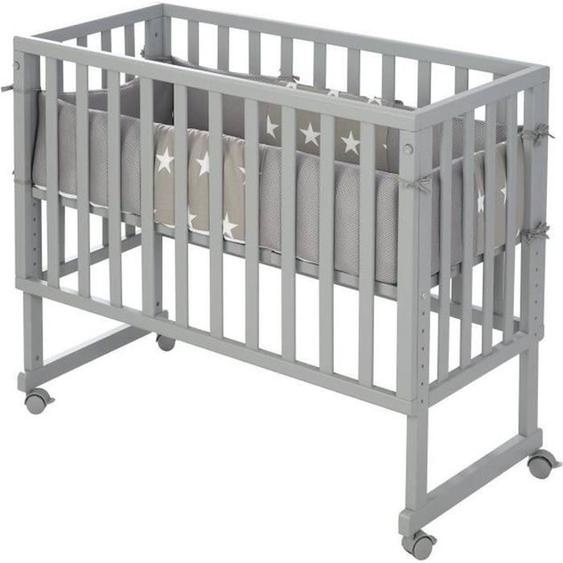 Berceau Cododo Roba safe Asleep® 2 En 1 + Matelas + Barrière Et Tour De Lit little Stars - Gris Gris