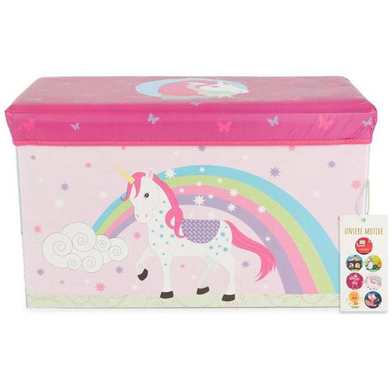 Bieco 4000451 Boîte de rangement avec couvercle licorne pour enfants