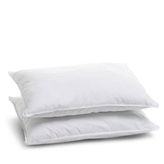 Bleu Calin Lot De 2 Oreillers 50x70cm Ferme - Doux Et Gonflants - Enveloppe 100% Percale De Coton Blanc