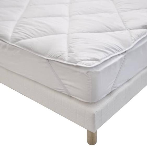 Bleu Calin Surmatelas 90x190 Cm - Moelleux Et Respirant - Lavable À 95°c - Enveloppe Anti-transpiration - Fabriqué En France Blanc