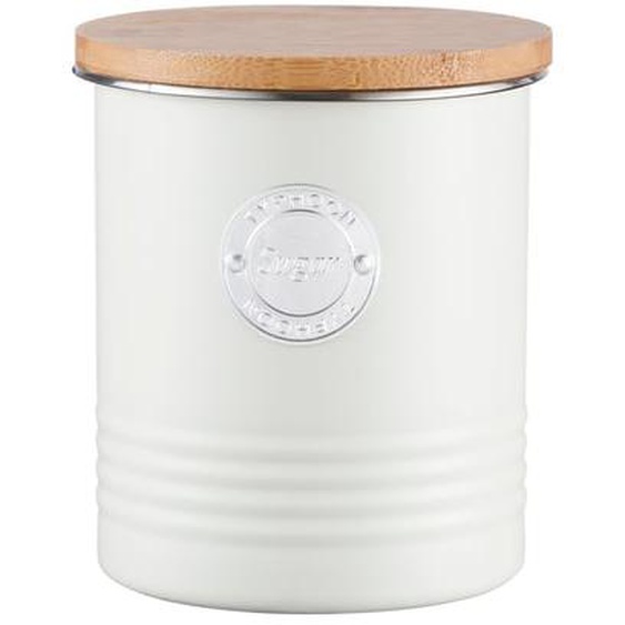 Boîte à sucre Living en métal blanc cassé 1 L