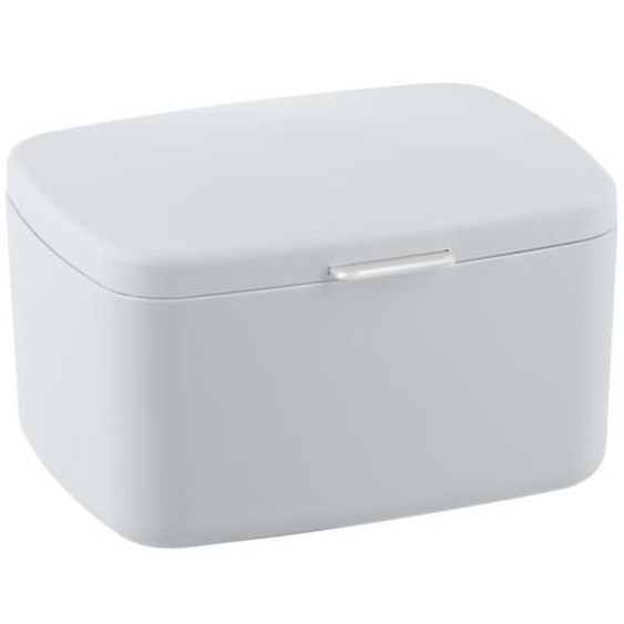 Boîte avec couvercle Barcelona Blanc, Panier de rangement, panier de salle de bain avec couvercle, Plastique sans BPA, 19,5x11x16