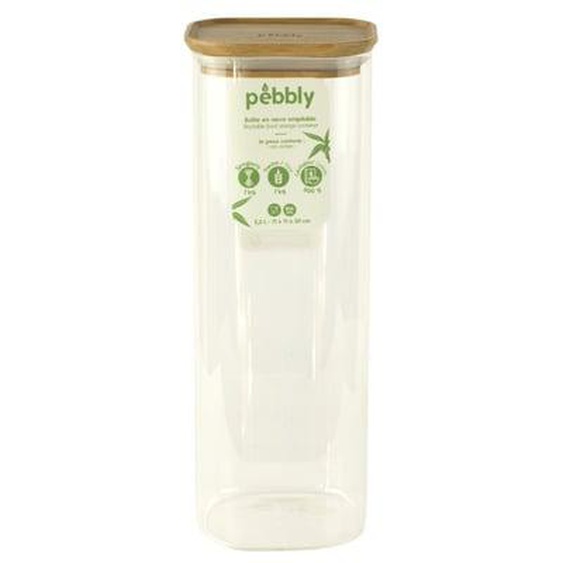 Boîte carrée de conservation verre couvercle bambou 2,2 l