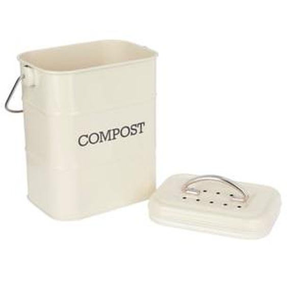 Boite compost de cuisine en acier écru 3L