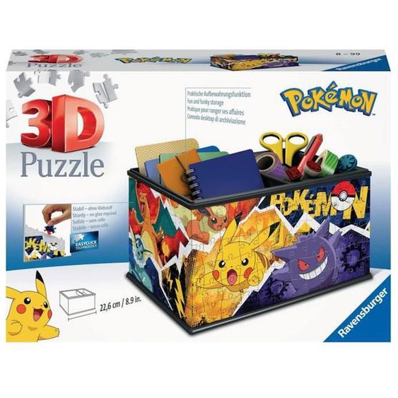 Boite De Rangement Pokémon Puzzle 3d - Ravensburger - 216 Pièces - A Partir De 8 Ans Blanc