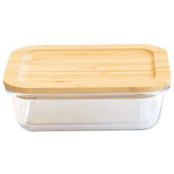 Boîte rectangulaire de conservation verre couvercle bambou 1,5 l