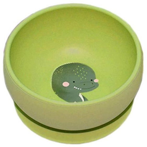 Bol En Silicone Avec Ventouse Animaux Dino Vert