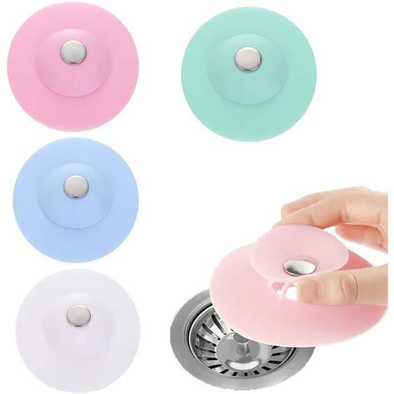 Bouchon de Baignoire,Bouchons dévier universels en silicone ，Bouchons de Vidange Bouchon de Baignoire Universel Bouchon(4 pcs)