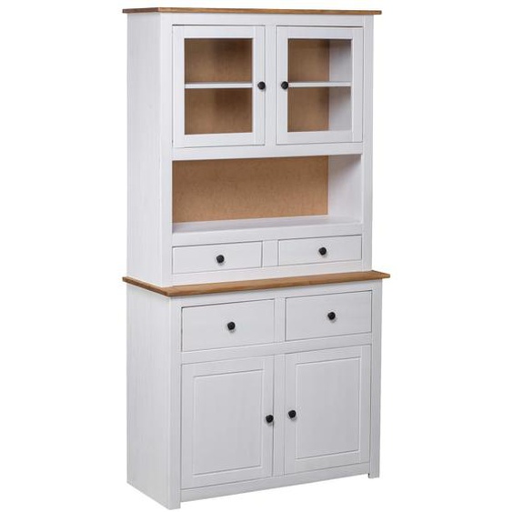 Buffet haut Blanc 93x40,5x180 cm Pin Gamme Panama