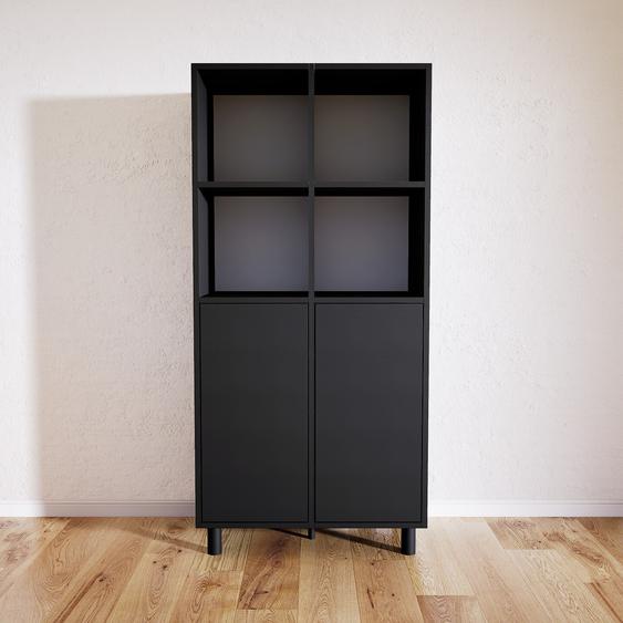 Buffet - Noir, pièce modulable, enfilade, avec porte Noir - 79 x 168 x 47 cm