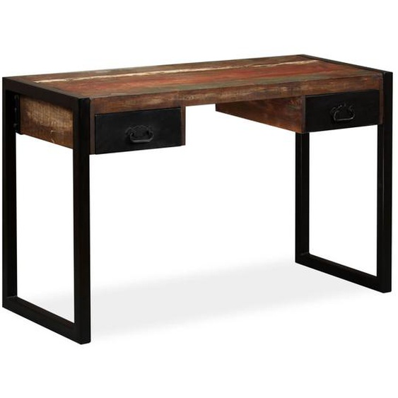 Bureau avec 2 tiroirs Bois de récupération massif 120x50x76 cm